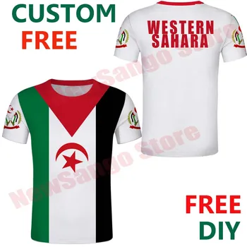 Zahodna Sahara Moških Flag majica s kratkimi rokavi za prosti po meri arabski majica bela črna Tee shirt DIY narejen ime države grb športnih Vrh