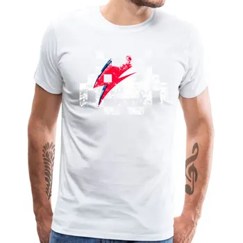 Zamotek Moški Tshirt Moonage Invaders, David Bowie Majica s kratkimi rokavi za Odrasle Bombažne Tkanine O-Vrh Vratu T-shirt Meri Sweatshirts Podjetje