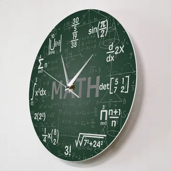 Zeleno Tablo Matematičnih Formul Stenske Ure, Ki Visi Zid Gledam Nazaj V Šolo Znanost, Matematika Umetnost Stenski Dekor Matematiko Geek Darilo