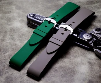 Zeleno-črna Siva Silikonske Gume Trak 18 mm 19 mm 20 mm 21 mm 22 mm Za Casio Seiko Watch moška Zapestnica Watchband