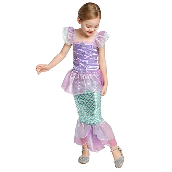 Zgodba Je deklica Modni Princesa Obleko za Deklice, Sirene Design Otroci Poletje Princess Ariel Kostum Otrok Halooween Obleko