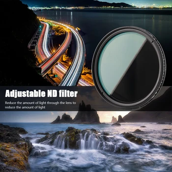 Zunanja Notranja Photographying Accessaries ND2-ND400 Variabilni ND Filter, Nastavljiv Nevtralni Objektiv Filter Črno