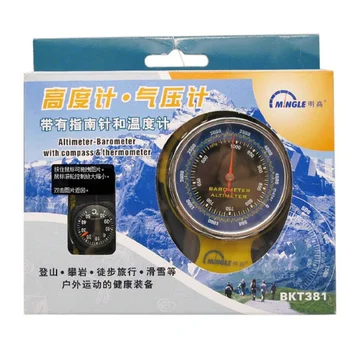 Zunanji planinarjenje 4in1 višina tabela višinomer, termometer, kompas, barometer Mini Kompas Bussola Llavero Brujula