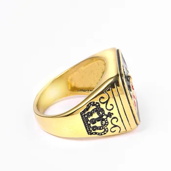 Črni Emajl Krono Moški Prstan Pečat Zlata Barva Titanium iz Nerjavečega Jekla Moški Obroči Vintage Nakit, Poročni Bend, Classic DCR094