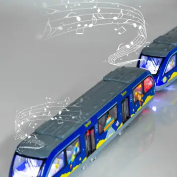 Železniški Avto Igrače, Risanke Varno Podzemni Vlak, Model s Svetlobo in Zvokom Zlitine Simulacije Vlak Igrače za Otroke