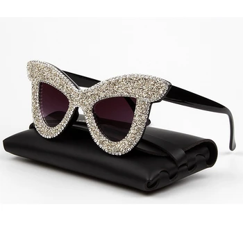 ženske sončna očala blagovne znamke oblikovalec mačka oči, sončna očala ročno Majhnih Kamnov edinstveno razkošje sončna očala za Ženske uv400 oculos