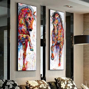 Žival je Velika Velikost Umetnosti Plakatov Konj Platno Stensko Slikarstvo Umetnost Plakatov in Fotografij Wall Art Slike Doma Dekoracijo Brez Okvirja